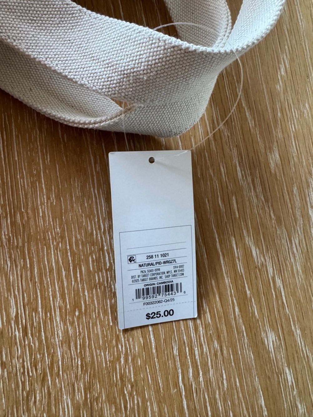 Parke x Target - Mini Canvas Tote Bag in Natural Cream with Red Embroidered Logo - Picture 14 of 16